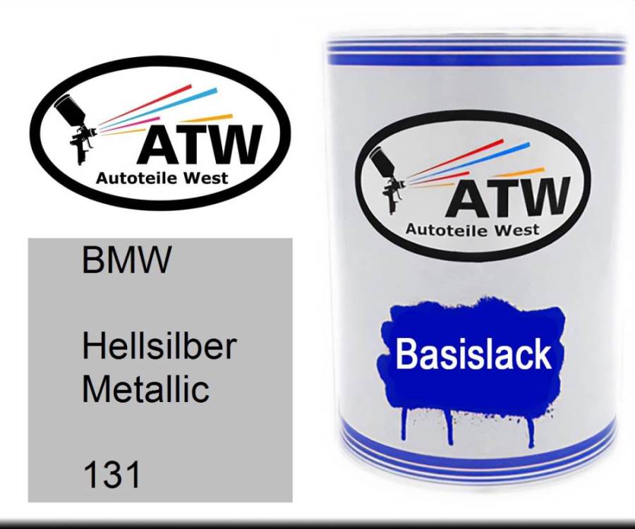 BMW, Hellsilber Metallic, 131: 500ml Lackdose, von ATW Autoteile West.